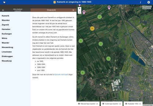 Screenshot van kameriksegeschiedenisviadekaart.nl