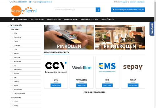 Screenshot van kassarollen.nl