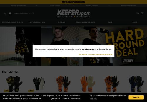 Screenshot van keepersport.be