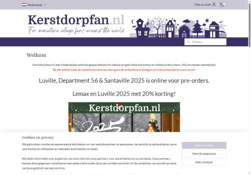 Screenshot van kerstdorpfan.nl