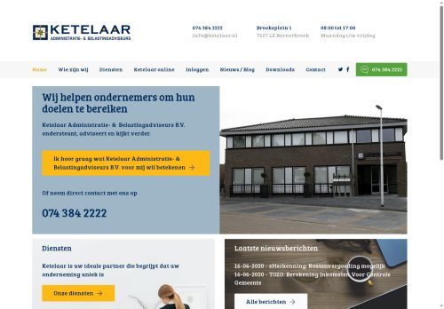 Screenshot van ketelaar.nl