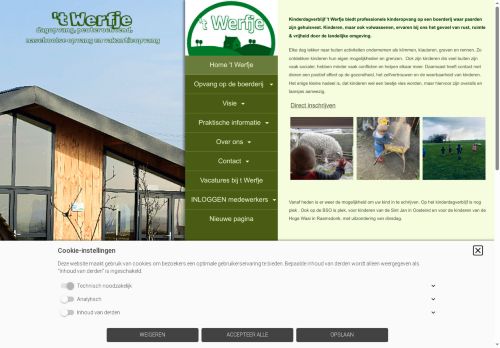 Screenshot van kinderdagverblijftwerfje.nl