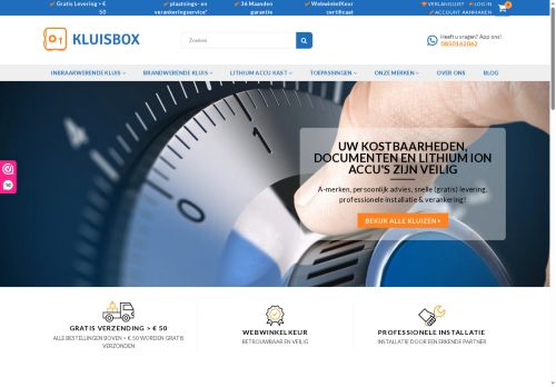 Screenshot van kluisbox.nl
