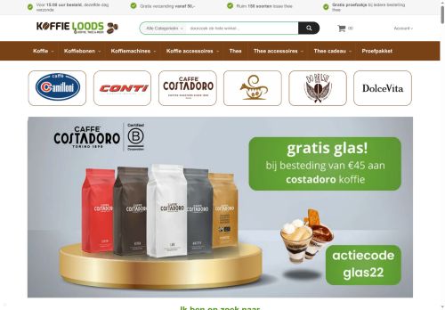 Screenshot van koffie-loods.nl