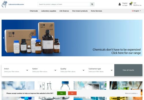 Screenshot van laboratoriumdiscounter.nl