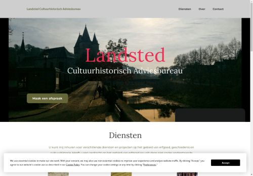 Screenshot van landstedcultuurhistorie.nl