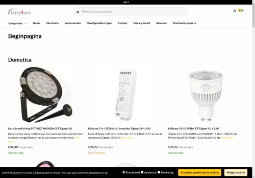 Screenshot van leds4life.nl