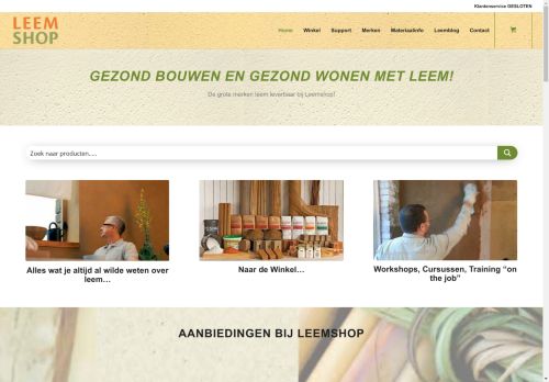 Screenshot van leemshop.nl