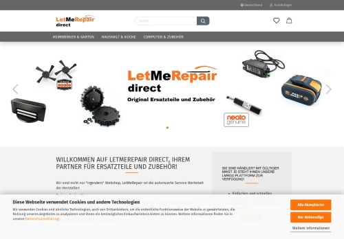 Screenshot van letmerepair-direct.de