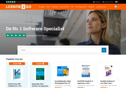 Screenshot van licentie2go.com