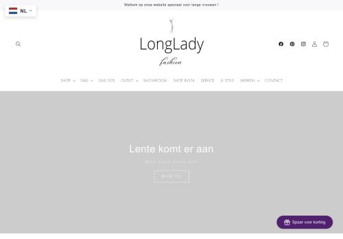 Screenshot van longlady.nl