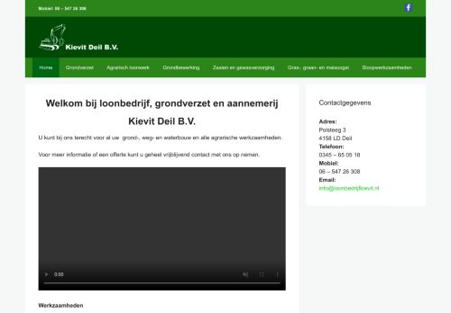 Screenshot van loonbedrijfkievit.nl