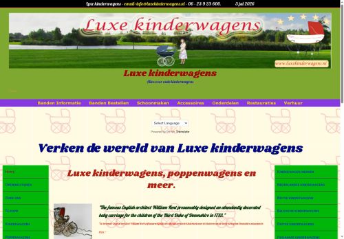 Screenshot van luxekinderwagens.nl