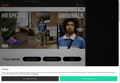 Screenshot van m.sizeofficial.nl