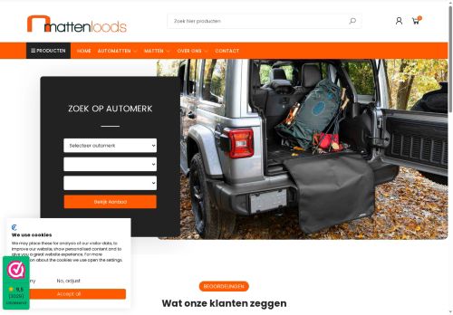 Screenshot van mattenloods.nl