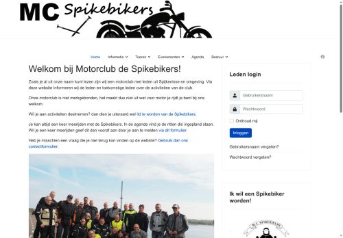 Screenshot van mcspikebikers.nl