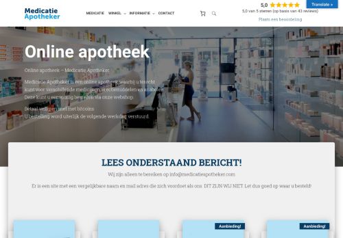 Screenshot van medicatieapotheker.net