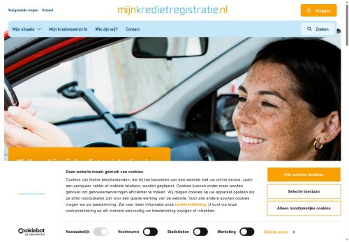 Screenshot van mijnkredietregistratie.nl