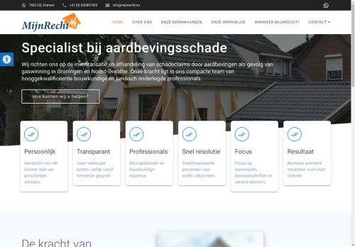 Screenshot van mijnrecht.nu