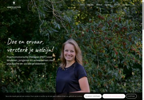 Screenshot van mindinmotiontherapie.nl
