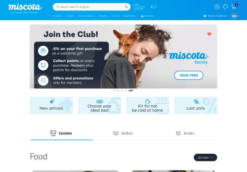 Screenshot van miscota.nl