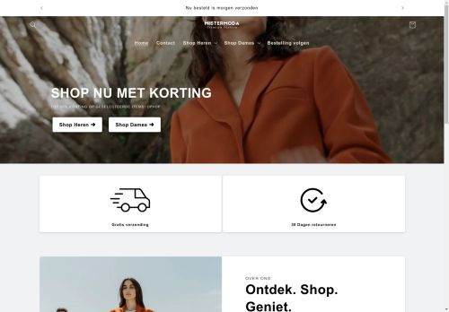 Screenshot van mistermoda.nl