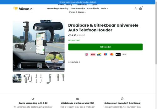 Screenshot van mixon.nl