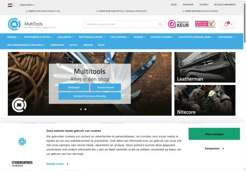 Screenshot van multitools.nl