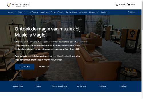 Screenshot van musicmagic.nl