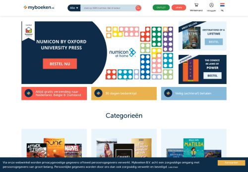 Screenshot van myboeken.nl