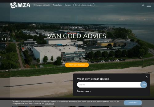 Screenshot van mza.nl