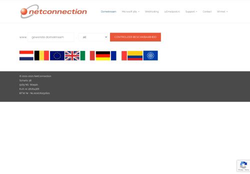 Screenshot van netconnection.nl