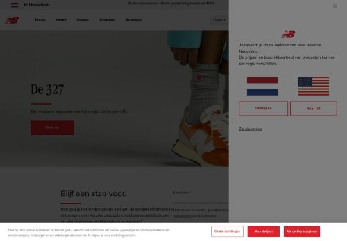 Screenshot van nl.newbalance.eu