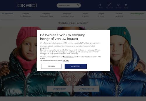 Screenshot van nl.okaidi.be