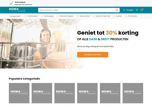 Screenshot van nowashop.be