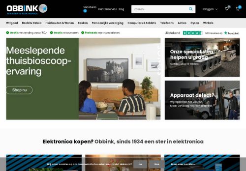 Screenshot van obbink.nl