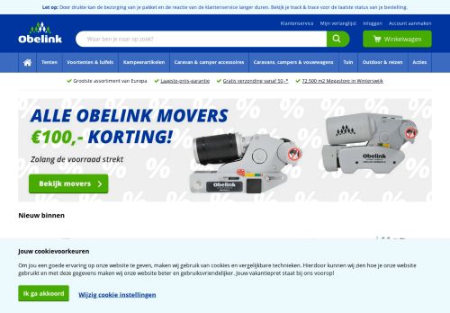 Screenshot van obelink.nl