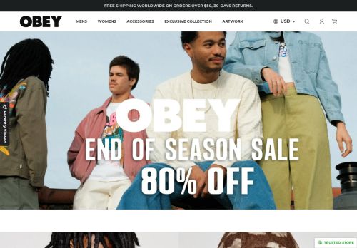 Screenshot van obeyclothingsale.vip