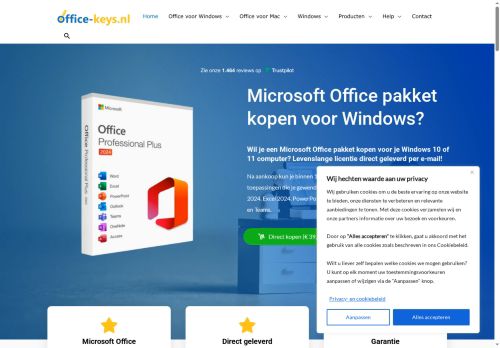 Screenshot van office-keys.nl