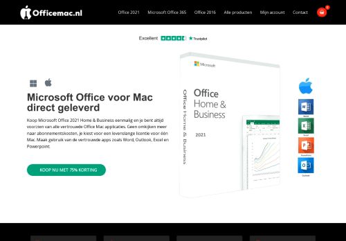Screenshot van officemac.nl