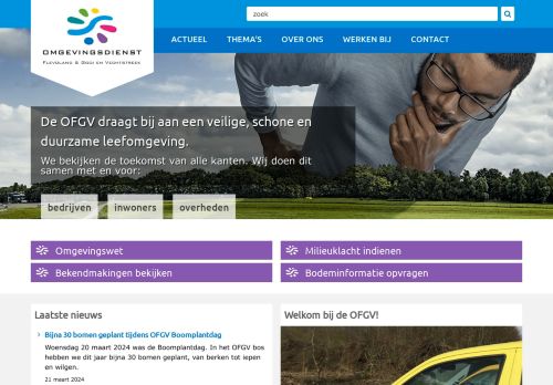 Screenshot van ofgv.nl