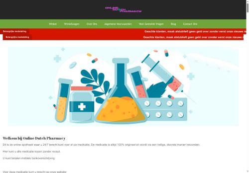 Screenshot van onlinedutchpharmacy.nl