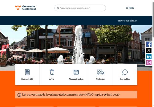 Screenshot van oosterhout.nl