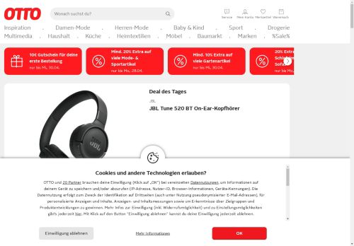 Screenshot van otto.de