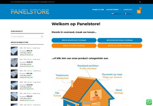 Screenshot van panelstore.be