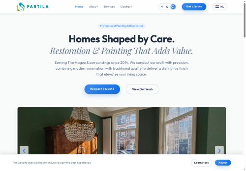 Screenshot van partila.eu