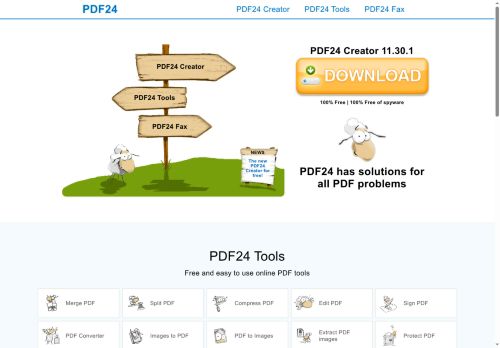 Screenshot van pdf24.org