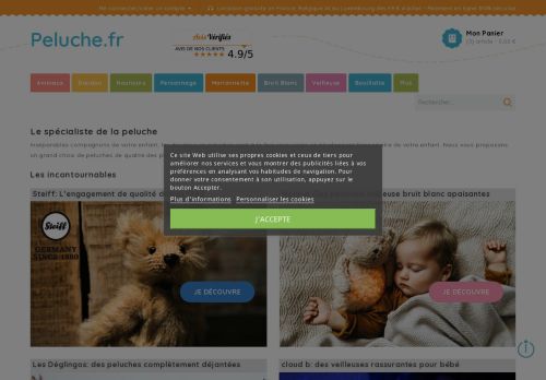 Screenshot van peluche.fr