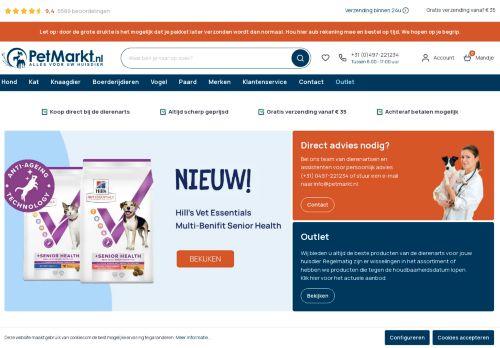 Screenshot van petmarkt.nl