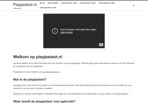 Screenshot van piepjestest.nl